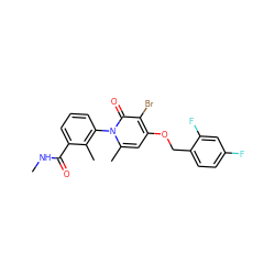 CNC(=O)c1cccc(-n2c(C)cc(OCc3ccc(F)cc3F)c(Br)c2=O)c1C ZINC000072109968