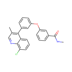 CNC(=O)c1cccc(Oc2cccc(-c3c(C)cnc4c(Cl)cccc34)c2)c1 ZINC000040866537