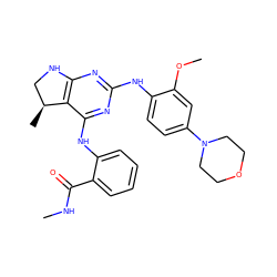 CNC(=O)c1ccccc1Nc1nc(Nc2ccc(N3CCOCC3)cc2OC)nc2c1[C@@H](C)CN2 ZINC000199038393