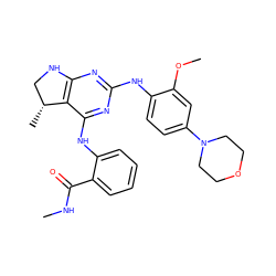 CNC(=O)c1ccccc1Nc1nc(Nc2ccc(N3CCOCC3)cc2OC)nc2c1[C@H](C)CN2 ZINC000199038377