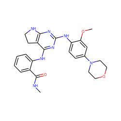 CNC(=O)c1ccccc1Nc1nc(Nc2ccc(N3CCOCC3)cc2OC)nc2c1CCN2 ZINC000199036856