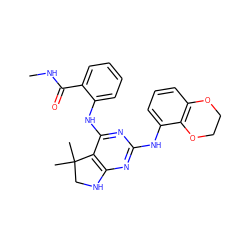 CNC(=O)c1ccccc1Nc1nc(Nc2cccc3c2OCCO3)nc2c1C(C)(C)CN2 ZINC000221674832