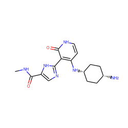 CNC(=O)c1cnc(-c2c(N[C@H]3CC[C@@H](N)CC3)cc[nH]c2=O)[nH]1 ZINC000653726359