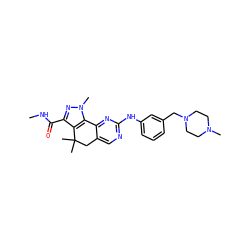 CNC(=O)c1nn(C)c2c1C(C)(C)Cc1cnc(Nc3cccc(CN4CCN(C)CC4)c3)nc1-2 ZINC000042201292