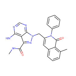 CNC(=O)c1nn(Cc2cc3cccc(C)c3c(=O)n2-c2ccccc2)c2ncnc(N)c12 ZINC000088345904