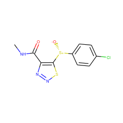 CNC(=O)c1nnsc1[S@+]([O-])c1ccc(Cl)cc1 ZINC000001401271