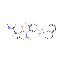 CNC(=O)c1scc2[nH]c(=O)n(-c3cc(S(=O)(=O)N4CCCc5ccccc54)ccc3Cl)c(=O)c12 ZINC000137016090