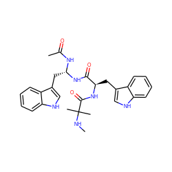 CNC(C)(C)C(=O)N[C@H](Cc1c[nH]c2ccccc12)C(=O)N[C@H](Cc1c[nH]c2ccccc12)NC(C)=O ZINC000013493969