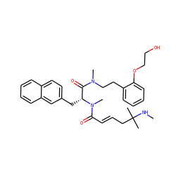 CNC(C)(C)C/C=C/C(=O)N(C)[C@H](Cc1ccc2ccccc2c1)C(=O)N(C)CCc1ccccc1OCCO ZINC000028876734