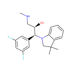 CNC[C@@H](O)[C@H](c1cc(F)cc(F)c1)N1CC(C)(C)c2ccccc21 ZINC000045374765