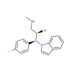 CNC[C@@H](O)[C@H](c1ccc(F)cc1)n1ccc2ccccc21 ZINC000038213680