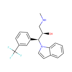 CNC[C@@H](O)[C@H](c1cccc(C(F)(F)F)c1)n1ccc2ccccc21 ZINC000035950050