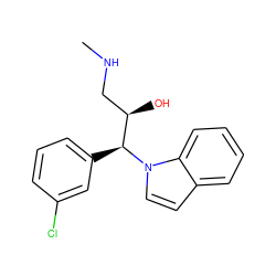 CNC[C@@H](O)[C@H](c1cccc(Cl)c1)n1ccc2ccccc21 ZINC000045291655