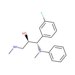 CNC[C@@H](O)[C@H](c1cccc(F)c1)N(C)c1ccccc1 ZINC000040394660
