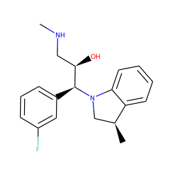 CNC[C@@H](O)[C@H](c1cccc(F)c1)N1C[C@H](C)c2ccccc21 ZINC000045337510