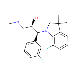 CNC[C@@H](O)[C@H](c1cccc(F)c1)N1CC(C)(C)c2cccc(F)c21 ZINC000035996051