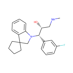 CNC[C@@H](O)[C@H](c1cccc(F)c1)N1CC2(CCCC2)c2ccccc21 ZINC000045391182