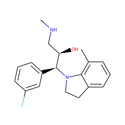 CNC[C@@H](O)[C@H](c1cccc(F)c1)N1CCc2cccc(C)c21 ZINC000035941467