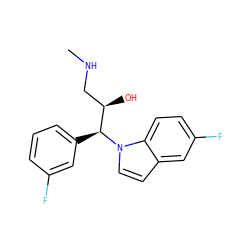 CNC[C@@H](O)[C@H](c1cccc(F)c1)n1ccc2cc(F)ccc21 ZINC000045291455