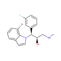 CNC[C@@H](O)[C@H](c1cccc(F)c1)n1ccc2cccc(Br)c21 ZINC000045288186