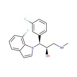 CNC[C@@H](O)[C@H](c1cccc(F)c1)n1ccc2cccc(F)c21 ZINC000013985193