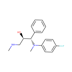 CNC[C@@H](O)[C@H](c1ccccc1)N(C)c1ccc(F)cc1 ZINC000040874636