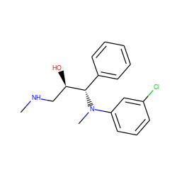 CNC[C@@H](O)[C@H](c1ccccc1)N(C)c1cccc(Cl)c1 ZINC000040879745