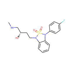 CNC[C@@H](O)CCN1c2ccccc2N(c2ccc(F)cc2)S1(=O)=O ZINC000049111664
