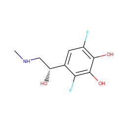 CNC[C@@H](O)c1cc(F)c(O)c(O)c1F ZINC000013834253