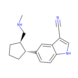 CNC[C@@H]1CCC[C@H]1c1ccc2[nH]cc(C#N)c2c1 ZINC000038677377