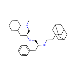 CNC[C@H](CC1CCCCC1)NC[C@H](Cc1ccccc1)NCCC12CC3CC(CC(C3)C1)C2 ZINC000022938880