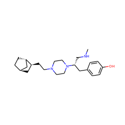 CNC[C@H](Cc1ccc(O)cc1)N1CCN(CC[C@H]2C[C@H]3CC[C@H]2C3)CC1 ZINC000253685321