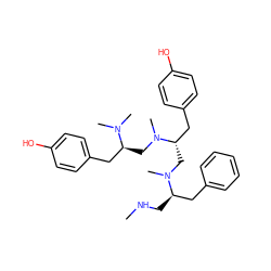 CNC[C@H](Cc1ccccc1)N(C)C[C@@H](Cc1ccc(O)cc1)N(C)C[C@@H](Cc1ccc(O)cc1)N(C)C ZINC000034026763