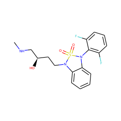 CNC[C@H](O)CCN1c2ccccc2N(c2c(F)cccc2F)S1(=O)=O ZINC000049089676