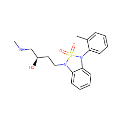 CNC[C@H](O)CCN1c2ccccc2N(c2ccccc2C)S1(=O)=O ZINC000049034569