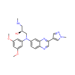 CNC[C@H](O)CN(c1cc(OC)cc(OC)c1)c1ccc2ncc(-c3cnn(C)c3)nc2c1 ZINC000204159952