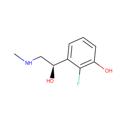 CNC[C@H](O)c1cccc(O)c1F ZINC000005996397