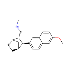 CNC[C@H]1[C@H]2CC[C@@H](C2)[C@@H]1c1ccc2cc(OC)ccc2c1 ZINC000100966456