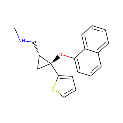 CNC[C@H]1C[C@@]1(Oc1cccc2ccccc12)c1cccs1 ZINC000042967026