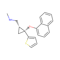 CNC[C@H]1C[C@]1(Oc1cccc2ccccc12)c1cccs1 ZINC000042967022