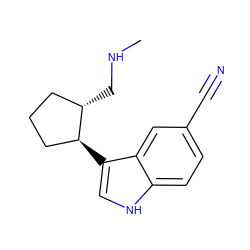 CNC[C@H]1CCC[C@@H]1c1c[nH]c2ccc(C#N)cc12 ZINC000042922581