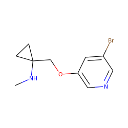 CNC1(COc2cncc(Br)c2)CC1 ZINC000029126862