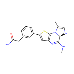 CNC1=Nc2cc(-c3cccc(CC(N)=O)c3)sc2N2C(C)=CN[C@@H]12 ZINC000101442185