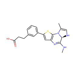 CNC1=Nc2cc(-c3cccc(CCC(=O)O)c3)sc2N2C(C)=CN[C@@H]12 ZINC000101442090