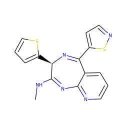 CNC1=Nc2ncccc2C(c2ccns2)=N[C@@H]1c1cccs1 ZINC000049552078