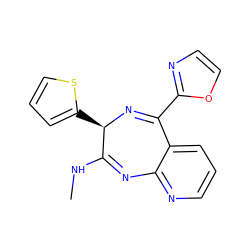 CNC1=Nc2ncccc2C(c2ncco2)=N[C@@H]1c1cccs1 ZINC000049552076