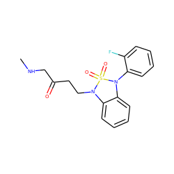 CNCC(=O)CCN1c2ccccc2N(c2ccccc2F)S1(=O)=O ZINC000049089230