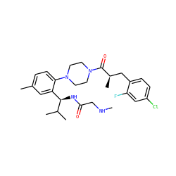 CNCC(=O)N[C@H](c1cc(C)ccc1N1CCN(C(=O)[C@H](C)Cc2ccc(Cl)cc2F)CC1)C(C)C ZINC000028867151