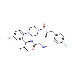 CNCC(=O)N[C@H](c1cc(Cl)ccc1N1CCN(C(=O)[C@H](C)Cc2ccc(Cl)cc2)CC1)C(C)C ZINC000040975472