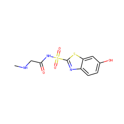 CNCC(=O)NS(=O)(=O)c1nc2ccc(O)cc2s1 ZINC000027198182